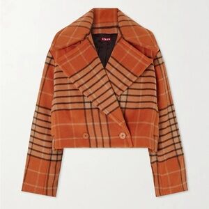 STAUD Rust Plaid Women's Blazer